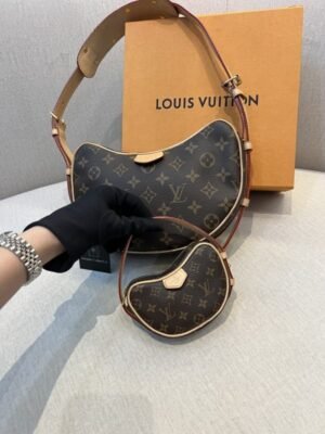 LOUIS VUITTON LV CROISSANT CAN PRAISE PEA OLD FLOWER ONE SHOULDER CROSSBODY BAG COMBO WITH BOX