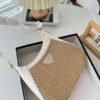 PRADA JUTE SHOULDER BAG WITH OG BOX & DUST BAG (WHITE)