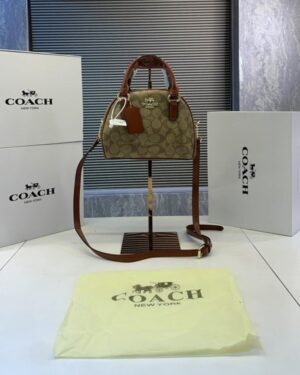COACH GEORGIE SHOULDER BAG WITH ORIGNAL FOLDING BOX (BROWN STRAP)