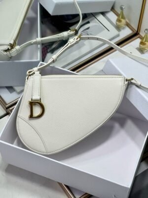 DIOR SADDLE SLEEK RODEO BAG WITH OG BOX(WHITE)