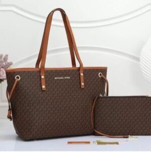 MICHAEL KORS TOTE BAG WITH POUCH WITH DUST BAG(COFFE-BROWN)