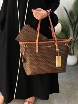 MICHAEL_KORS_JET_SET_BROWN_TRAVEL_TOTE_WITH_WALLET