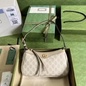 GUCCI_OPHIDIA WEB SMALL GG SUPREME CANVAS SHOULDER BAG WITH DOUBLE BOX PACKING ( CARRY BAG)